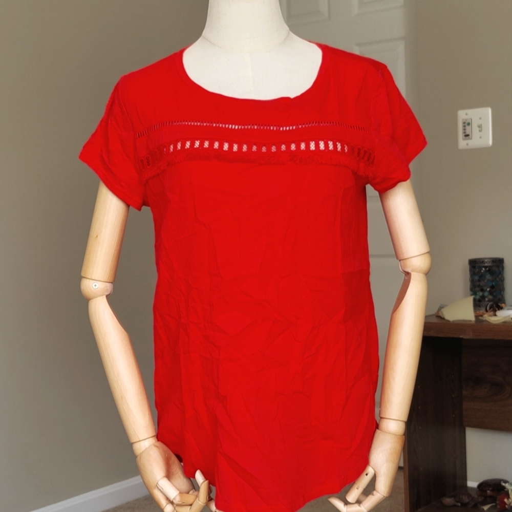 Like New Ann Taylor Loft Shirt - Size Small - Red/Orange